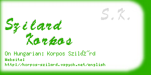 szilard korpos business card